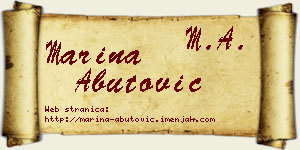 Marina Abutović vizit kartica